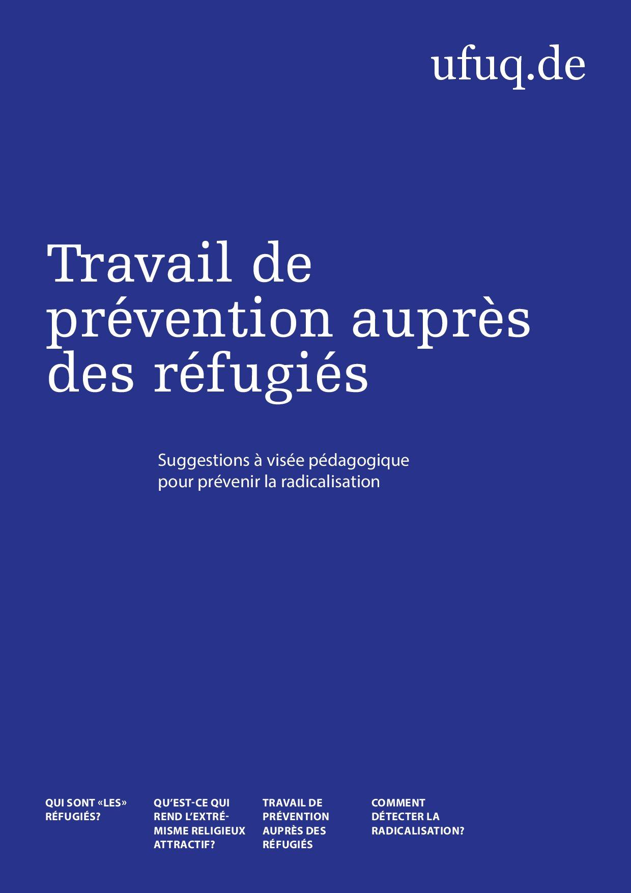 Cover von Travail de prévention auprès des réfugiés. Suggestions à visée pédagogique pour prévenir la radicalisation