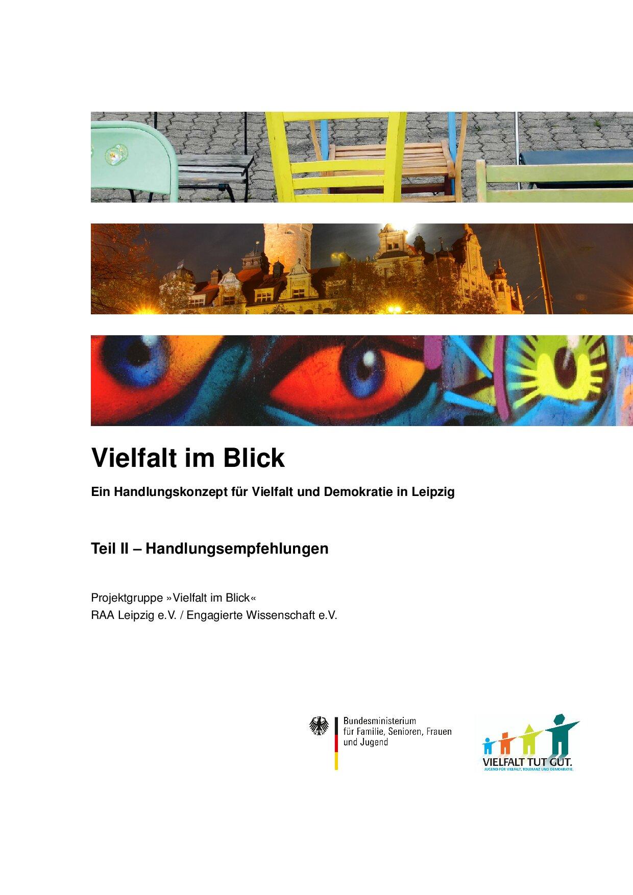 Cover von Vielfalt im Blick. Ein Handlungskonzept für Vielfalt und Demokratie in Leipzig. Teil II – Handlungsempfehlungen