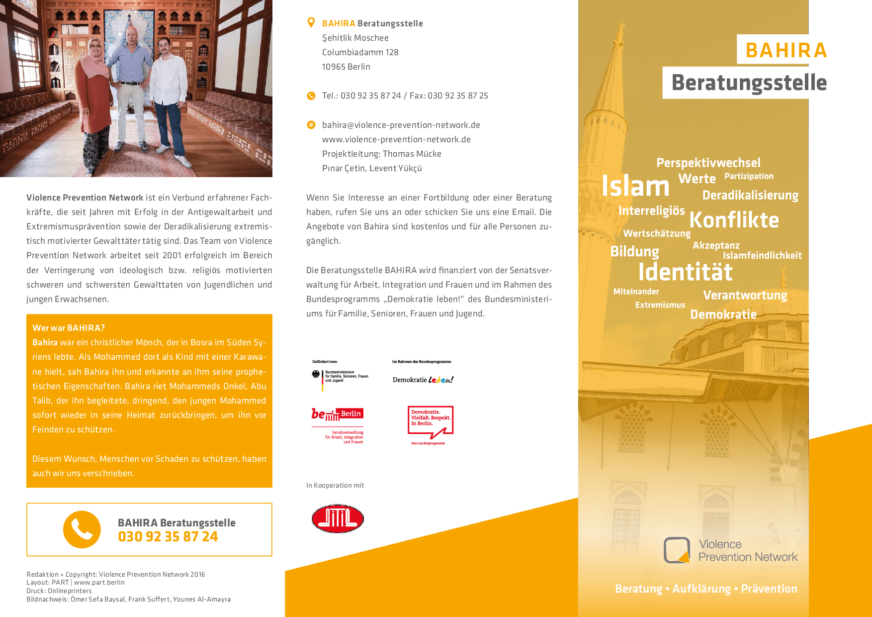 Cover von BAHIRA Beratungsstelle. Beratung, Aufklärung, Prävention