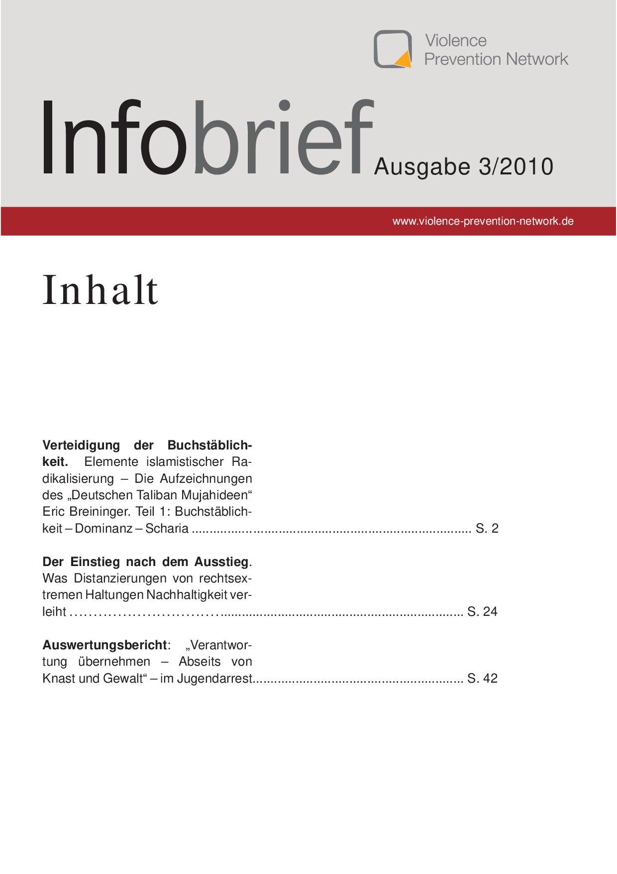 Cover von Infobrief Ausgabe 03/2010