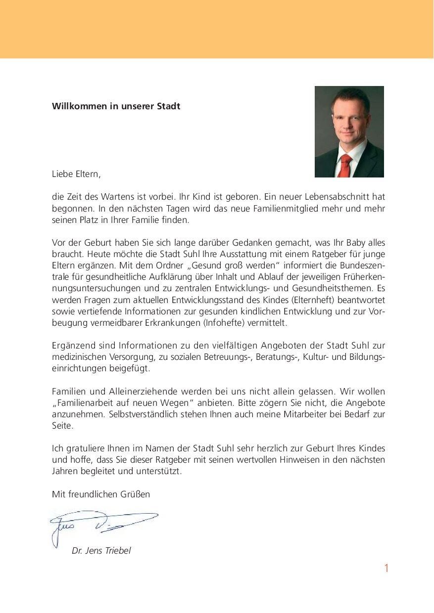 Cover von Willkommen in Suhl. Informationen für junge Eltern in der Stadt Suhl