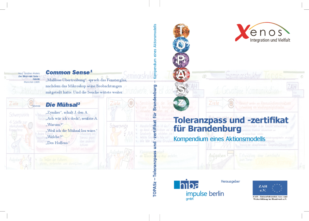 Cover von TOPASZ. Toleranzpass und -zertifikat für Brandenburg. Kompendium eines Aktionsmodells