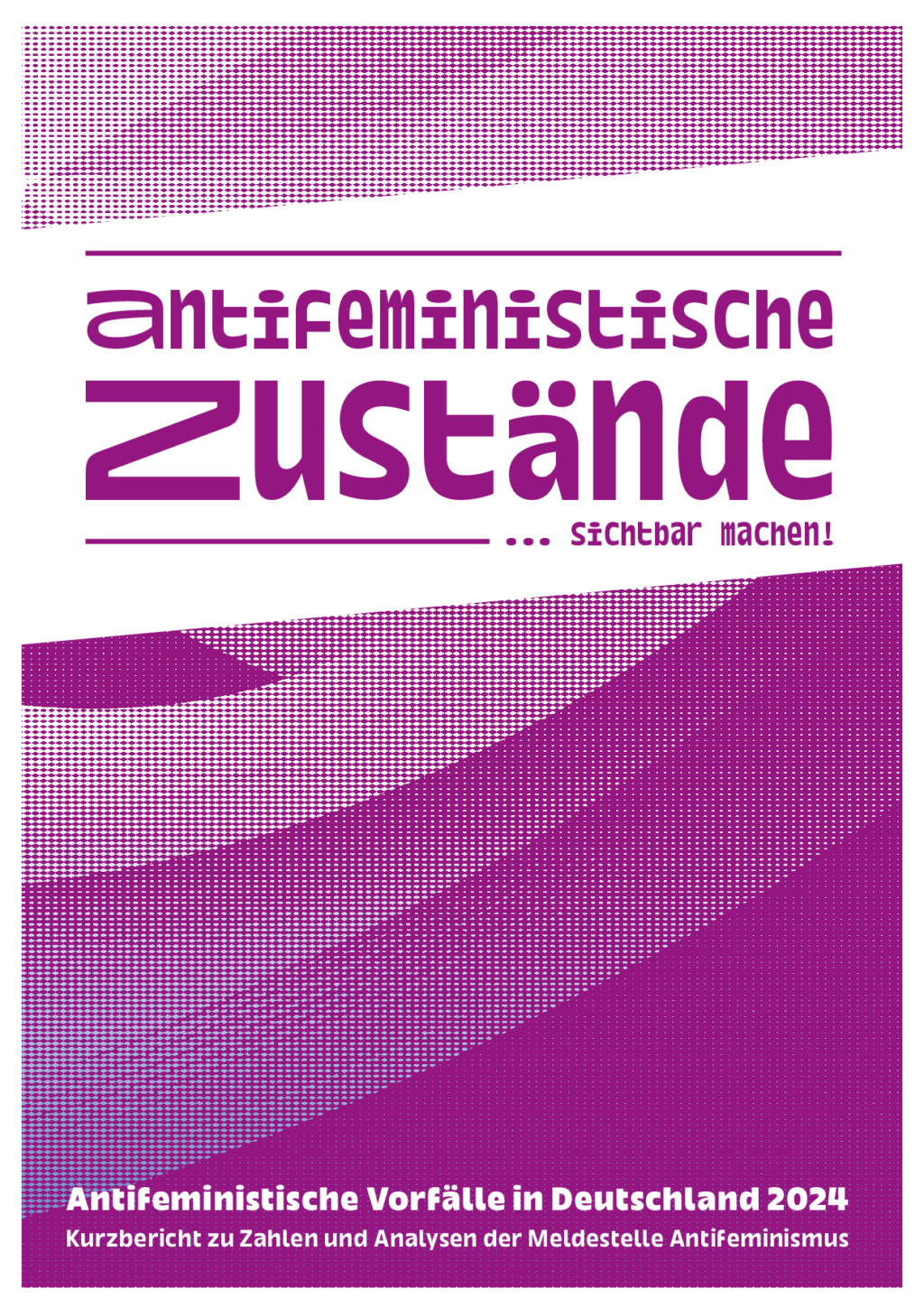 Cover von Antifeministische Zustände… sichtbar machen! Antifeministische Vorfälle in Deutschland 2024. Kurzbericht zu Zahlen und Analysen der Meldestelle Antifeminismus