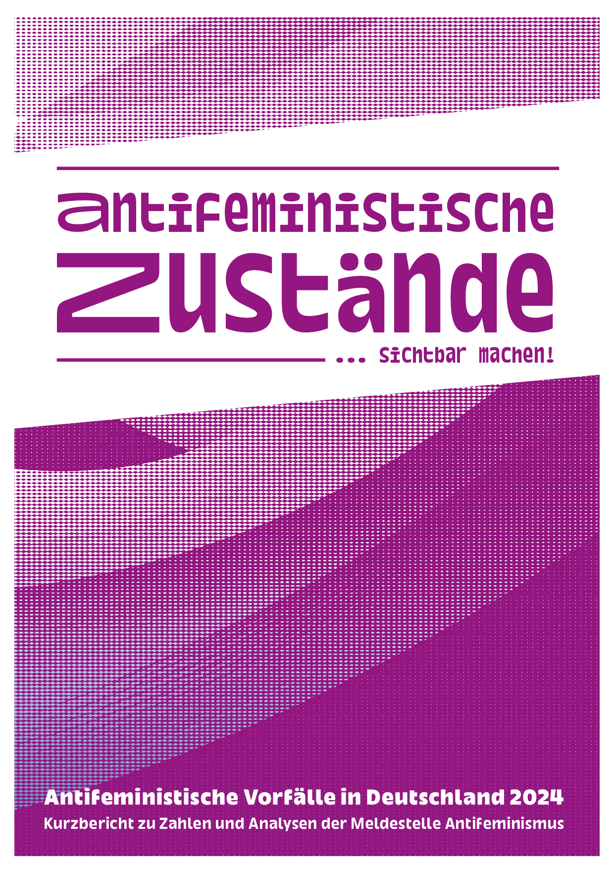 Cover von Antifeministische Zustände… sichtbar machen! Antifeministische Vorfälle in Deutschland 2024. Kurzbericht zu Zahlen und Analysen der Meldestelle Antifeminismus