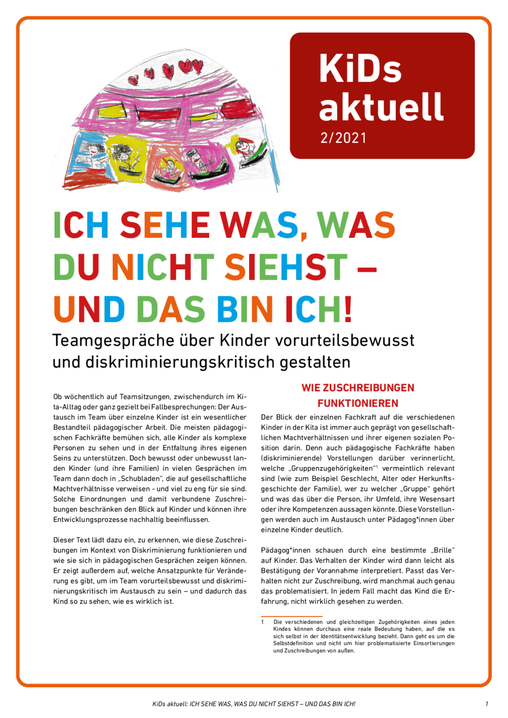Cover von ICH SEHE WAS, WAS DU NICHT SIEHST – UND DAS BIN ICH! Teamgespräche über Kinder vorurteilsbewusst und diskriminierungskritisch gestalten
