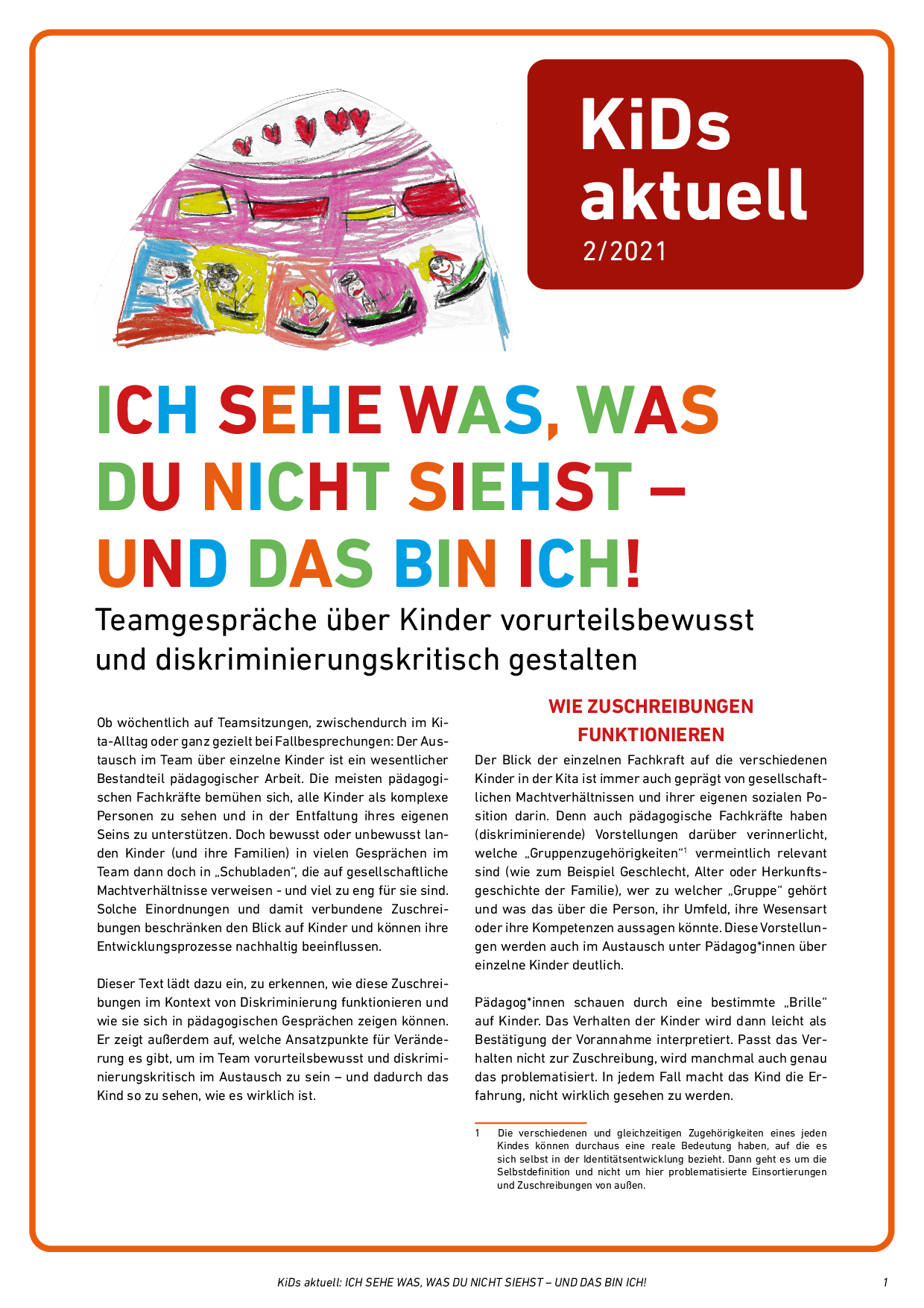 Cover von ICH SEHE WAS, WAS DU NICHT SIEHST – UND DAS BIN ICH! Teamgespräche über Kinder vorurteilsbewusst und diskriminierungskritisch gestalten