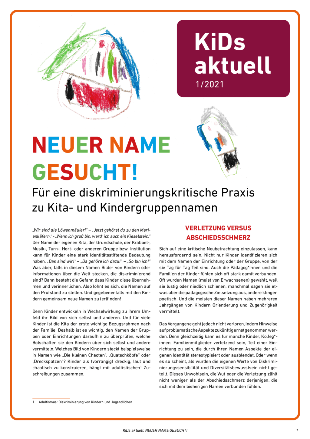 Cover von NEUER NAME GESUCHT! Für eine diskriminierungskritische Praxis zu Kita- und Kindergruppennamen