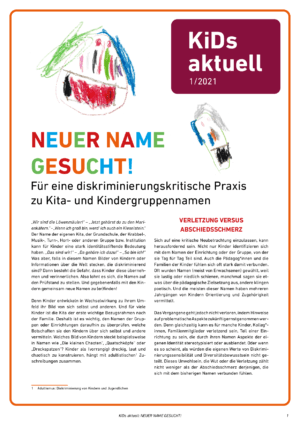 Cover von NEUER NAME GESUCHT! Für eine diskriminierungskritische Praxis zu Kita- und Kindergruppennamen
