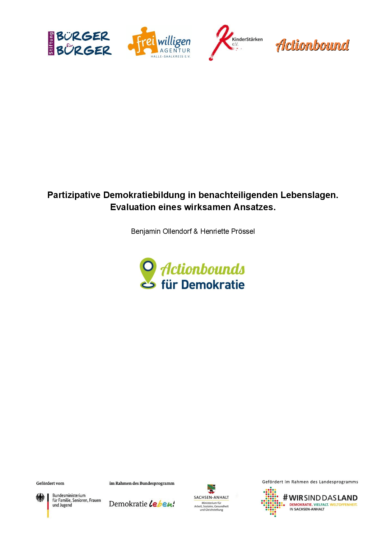 Cover von Partizipative Demokratiebildung in benachteiligenden Lebenslagen. Evaluation eines wirksamen Ansatzes. Abschlussbericht des Praxisprojektes Actionbounds für Demokratie