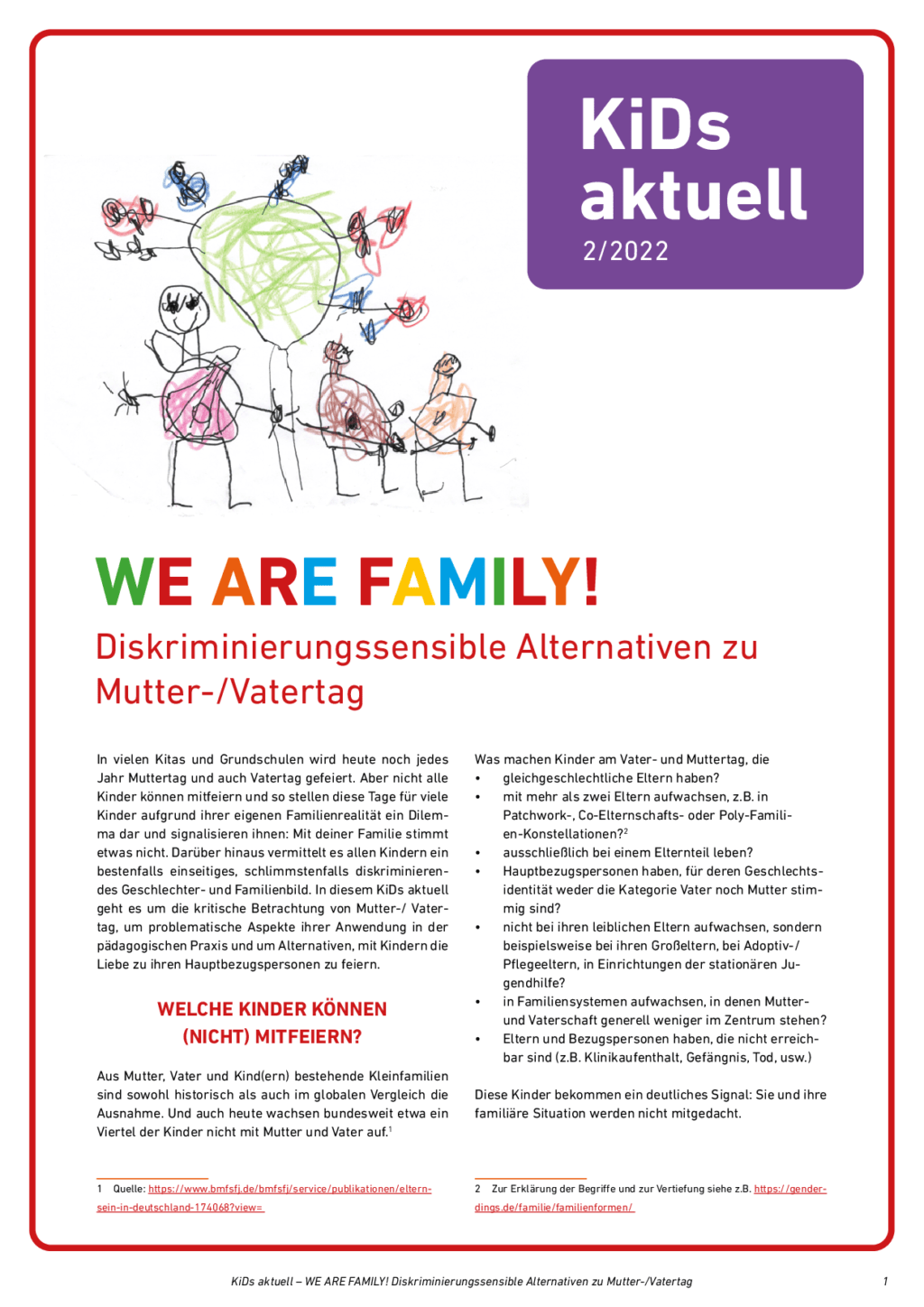 Cover von WE ARE FAMILY! Diskriminierungssensible Alternativen zu Mutter-/Vatertag