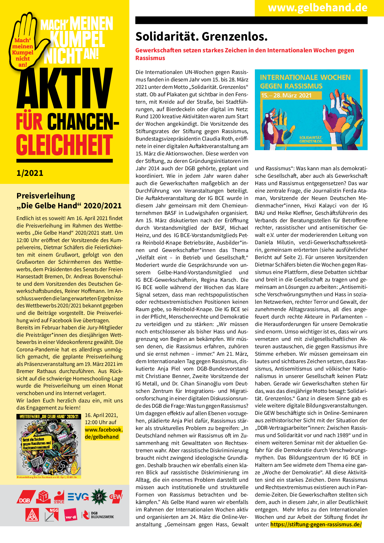 Cover von Aktiv für Chancengleichheit 1/2021