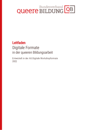 Cover von Leitfaden. Digitale Formate in der queeren Bildungsarbeit