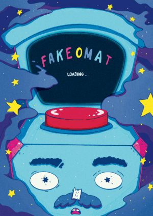 Cover von Fake-O-Mat. Das interaktive Rollenspiel zum Umgang mit Verschwörungsideologien. Begleitmaterial für Lehrkräfte und pädagogisches Personal