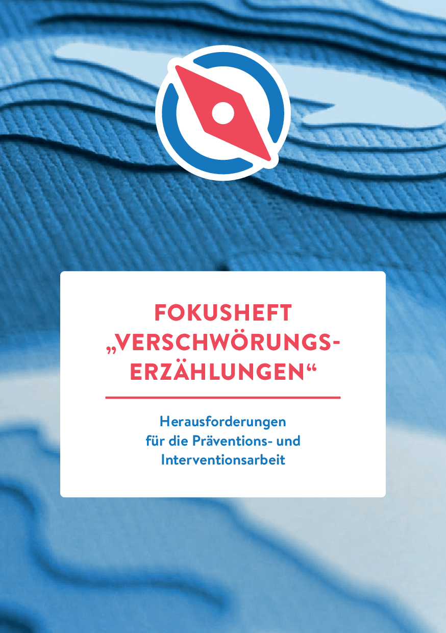 Cover von Fokusheft "Verschwörungserzählungen". Herausforderungen für die Präventions- und Interventionsarbeit
