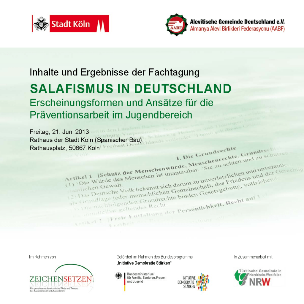 Cover von Salafismus in Deutschland. Erscheinungsformen und Ansätze für die Präventionsarbeit im Jugendbereich