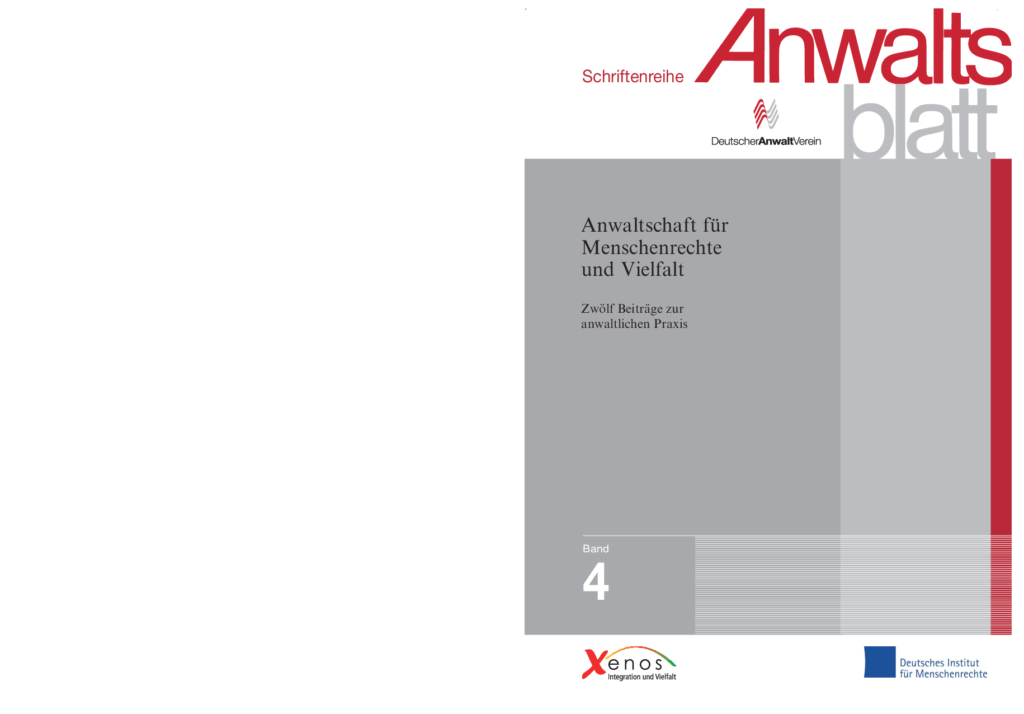 Cover von Anwaltschaft für Menschenrechte und Vielfalt. Zwölf Beiträge aus der Praxis