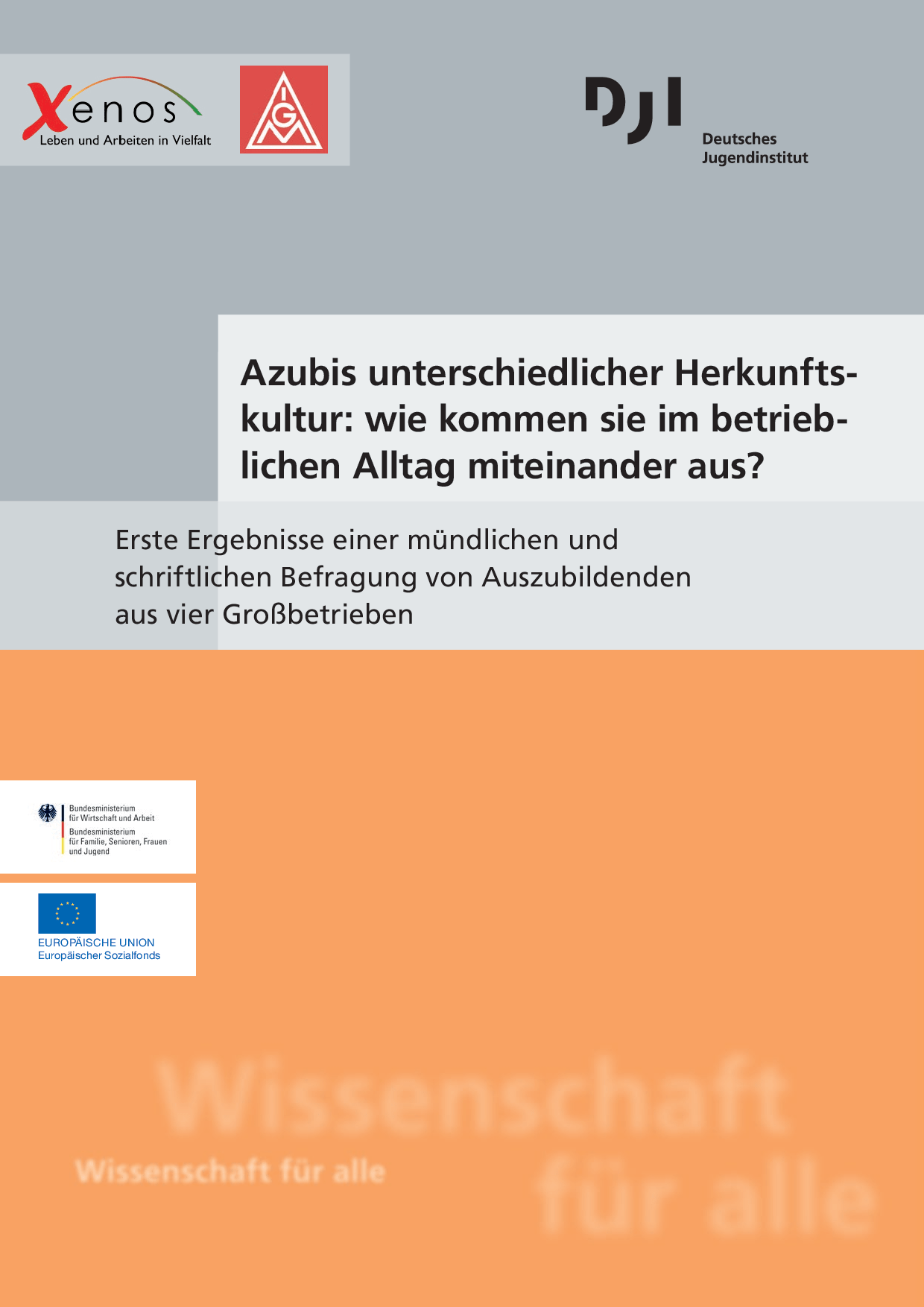 Cover von Azubis unterschiedlicher Herkunftskultur: Wie kommen sie im betrieblichen Alltag miteinander aus? Erste Ergebnisse einer mündlichen und schriftlichen Befragung von Auszubildenden aus vier Großbetrieben