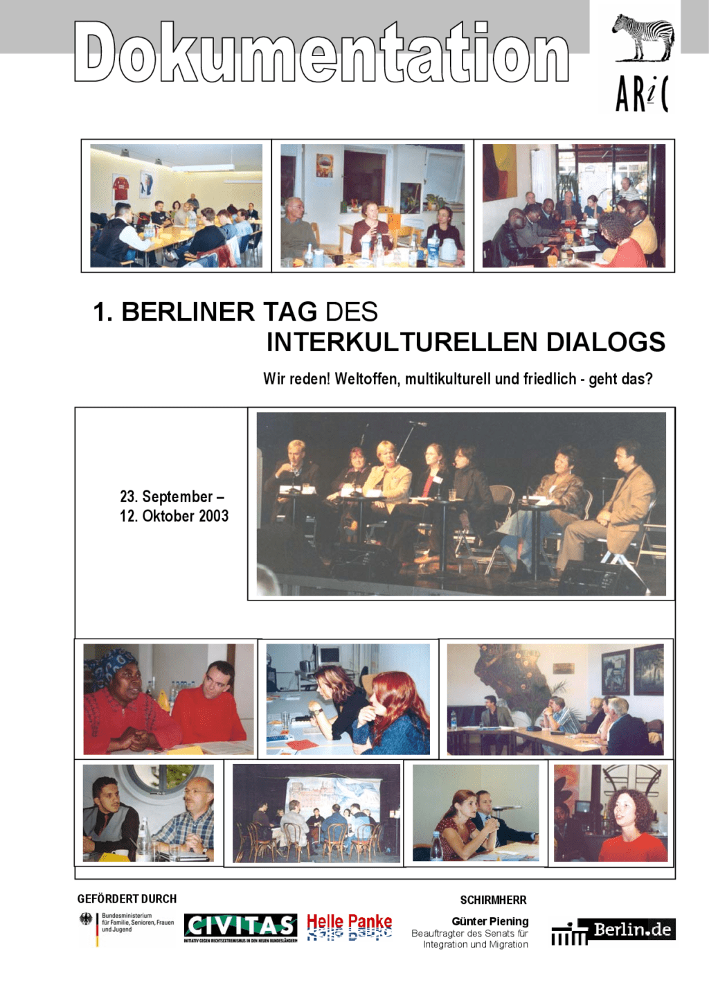 Cover von 1. Berliner Tag des Interkulturellen Dialogs. Wir reden! Weltoffen, multikulturell und friedlich – geht das?