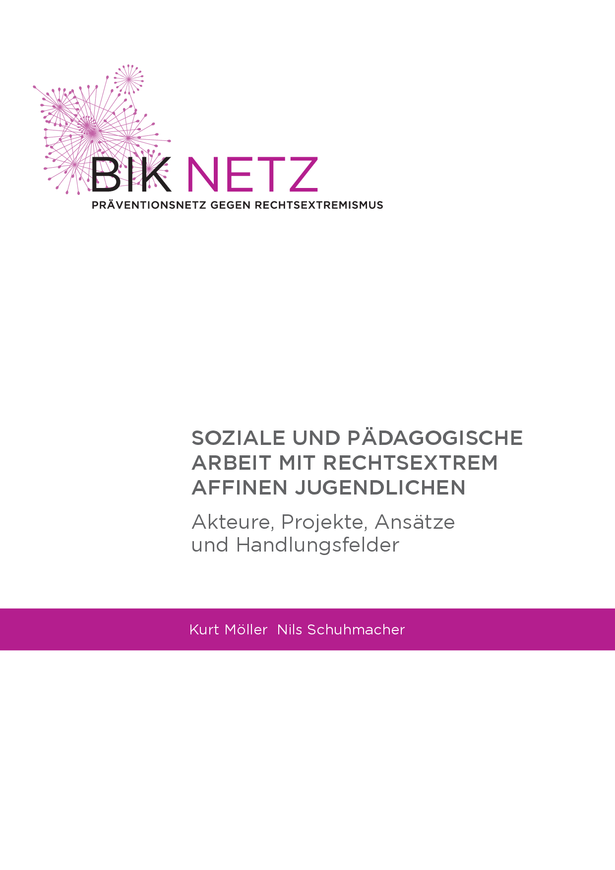 Cover von Soziale und pädagogische Arbeit mit rechtsextrem affinen Jugendlichen. Akteure, Projekte, Ansätze und Handlungsfelder