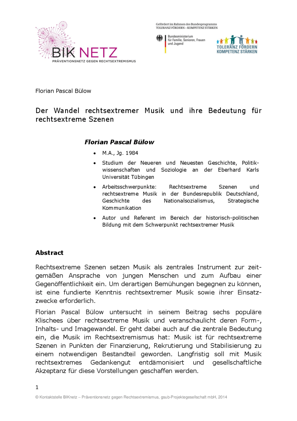 Cover von Der Wandel rechtsextremer Musik und ihre Bedeutung für rechtsextreme Szenen