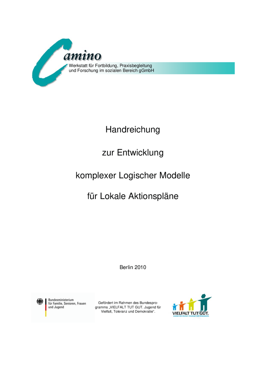 Cover von Handreichung zur Entwicklung komplexer Logischer Modelle für Lokale Aktionspläne