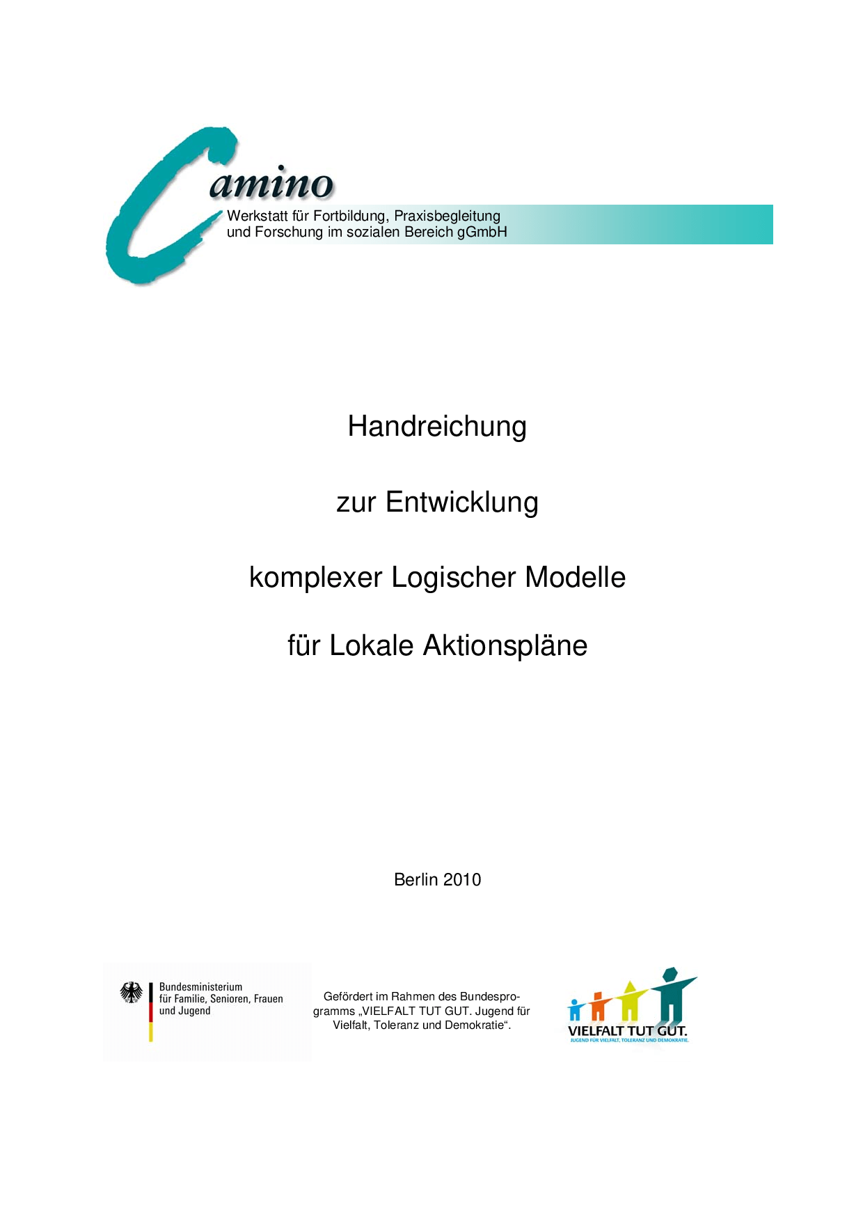 Cover von Handreichung zur Entwicklung komplexer Logischer Modelle für Lokale Aktionspläne