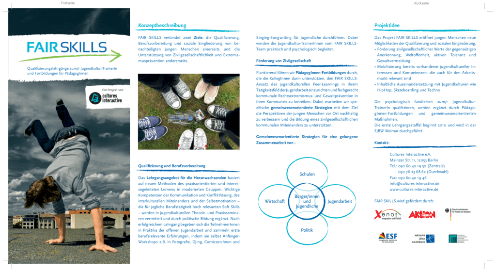 Cover von FAIR SKILLS. Qualifizierungslehrgänge zum Jugendkultur-TrainerIn und Fortbildungen für PädagogInnen