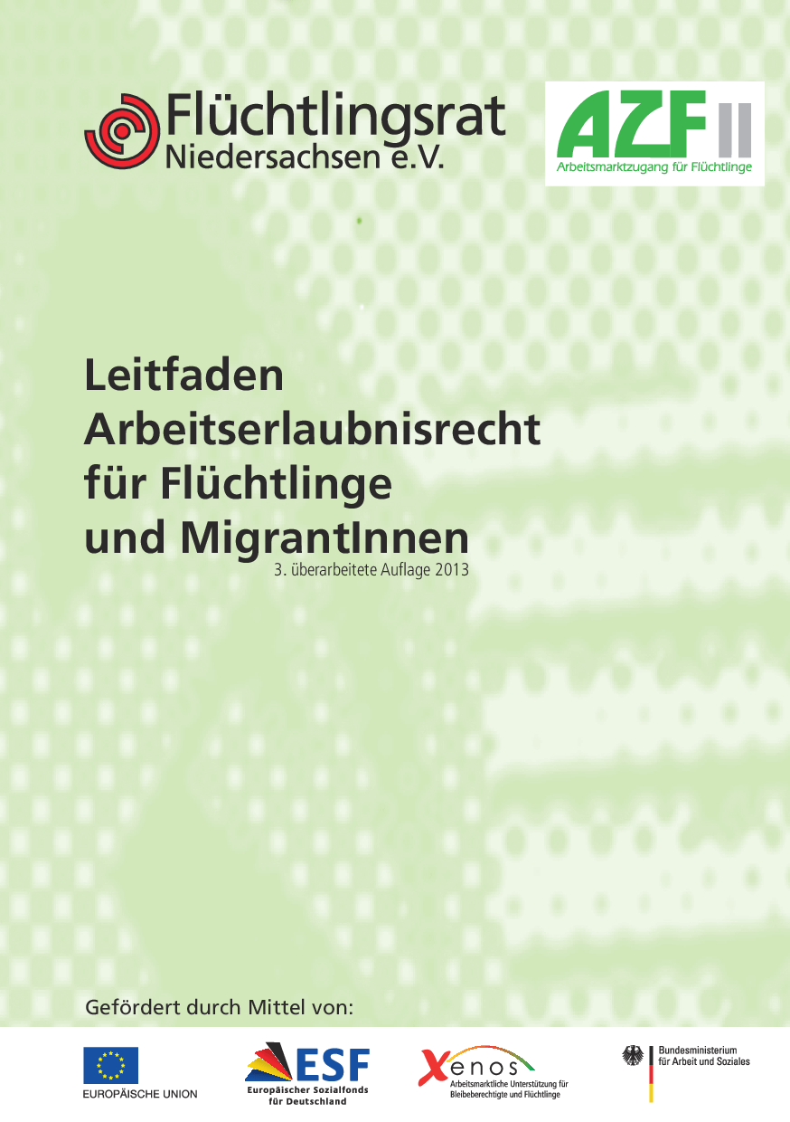 Cover von Leitfaden Arbeitserlaubnisrecht für Flüchtlinge und MigrantInnen. 3. überarbeitete Auflage