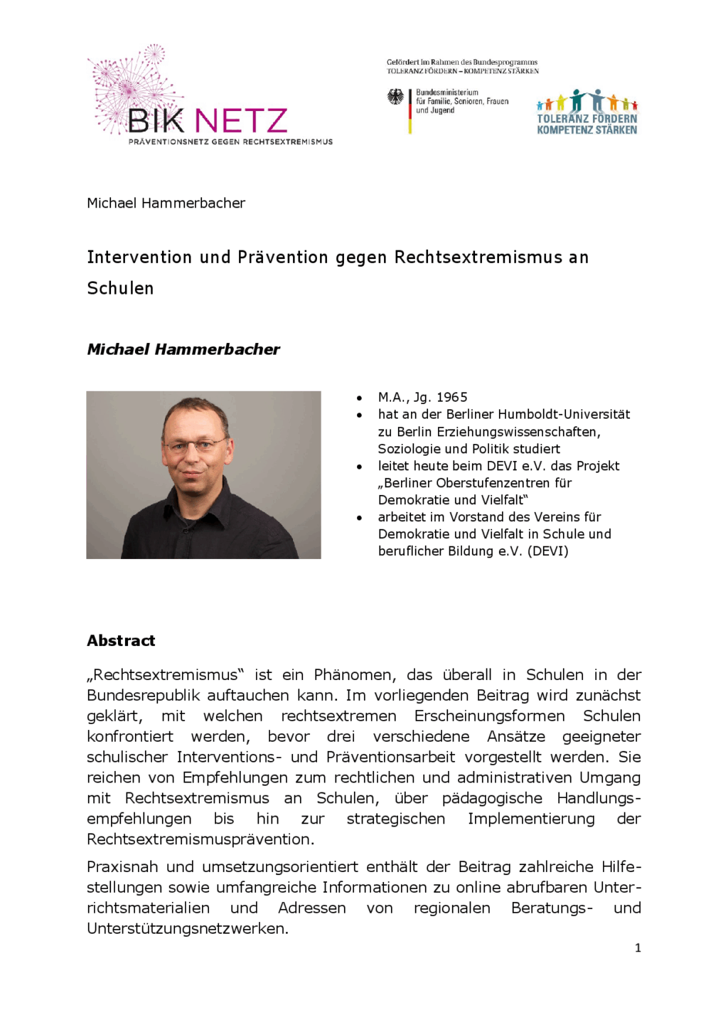 Cover von Intervention und Prävention gegen Rechtsextremismus an Schulen