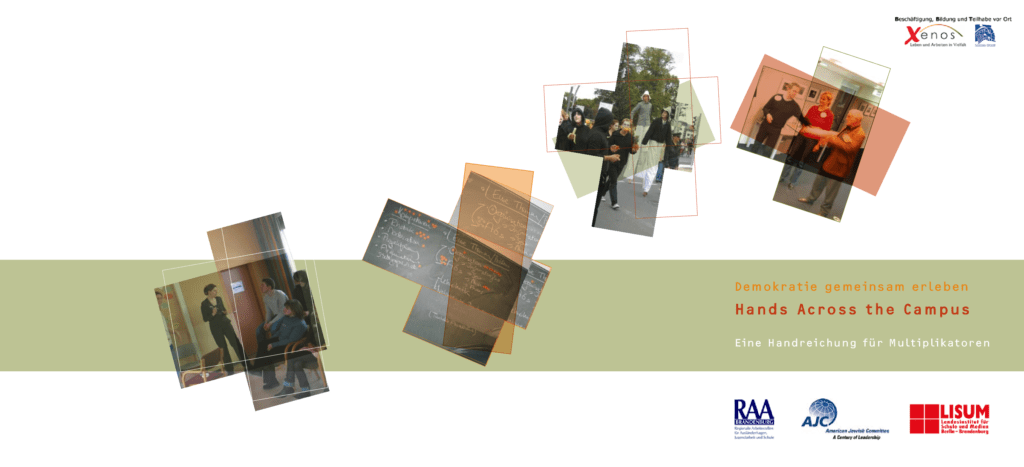 Cover von Demokratie gemeinsam erleben – Hands Across the Campus – Eine Handreichung für MultiplikatorInnen