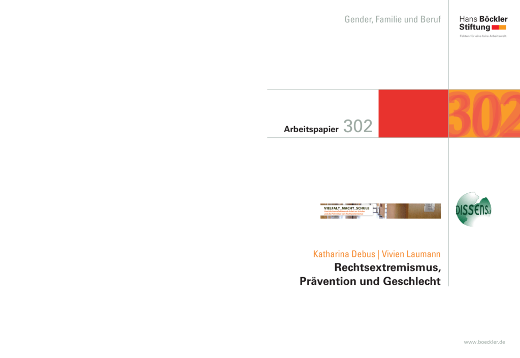 Cover von Gender, Familie und Beruf. Arbeitspapier 302: Rechtsextremismus, Prävention und Geschlecht