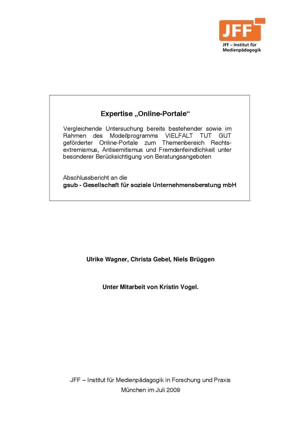 Cover von Expertise "Online Portale"