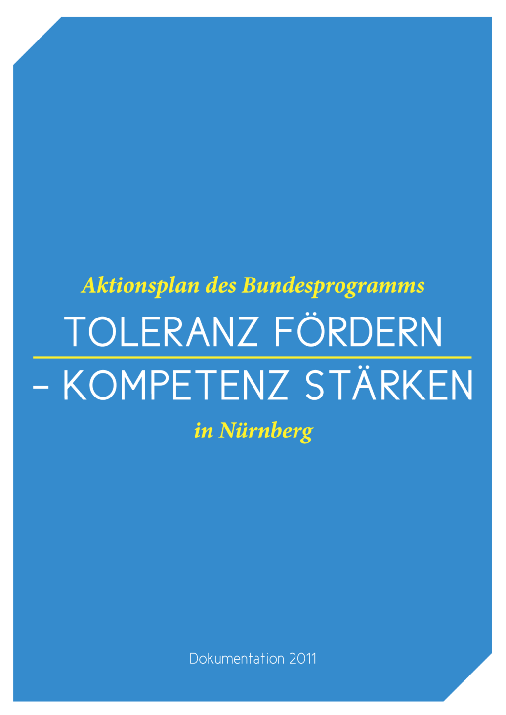 Cover von Aktionsplan des Bundesprogramms TOLERANZ FÖRDERN – KOMPETENZ STÄRKEN in Nürnberg