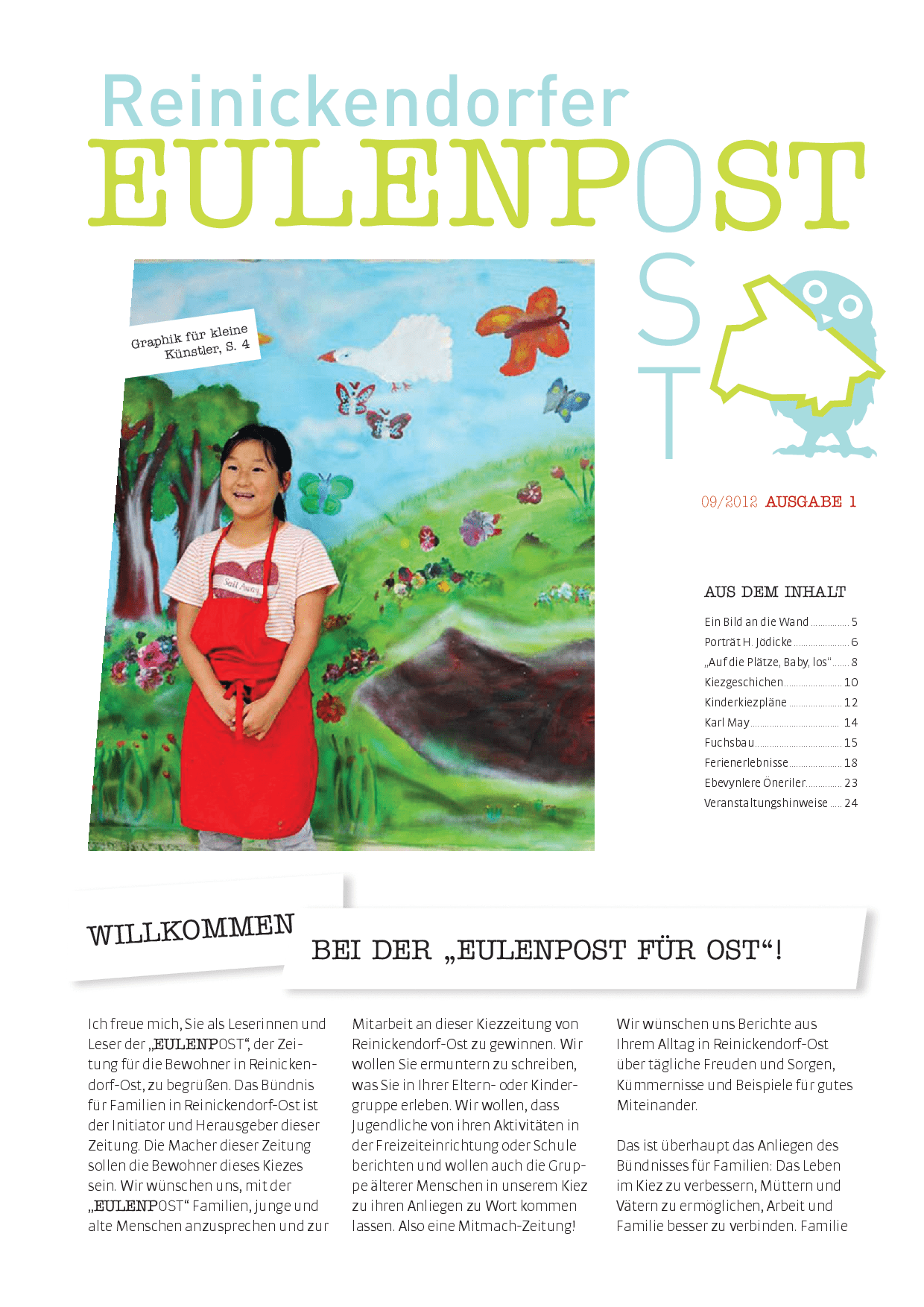 Cover von Reinickendorfer Eulenpost 9/2012. Ausgabe 1