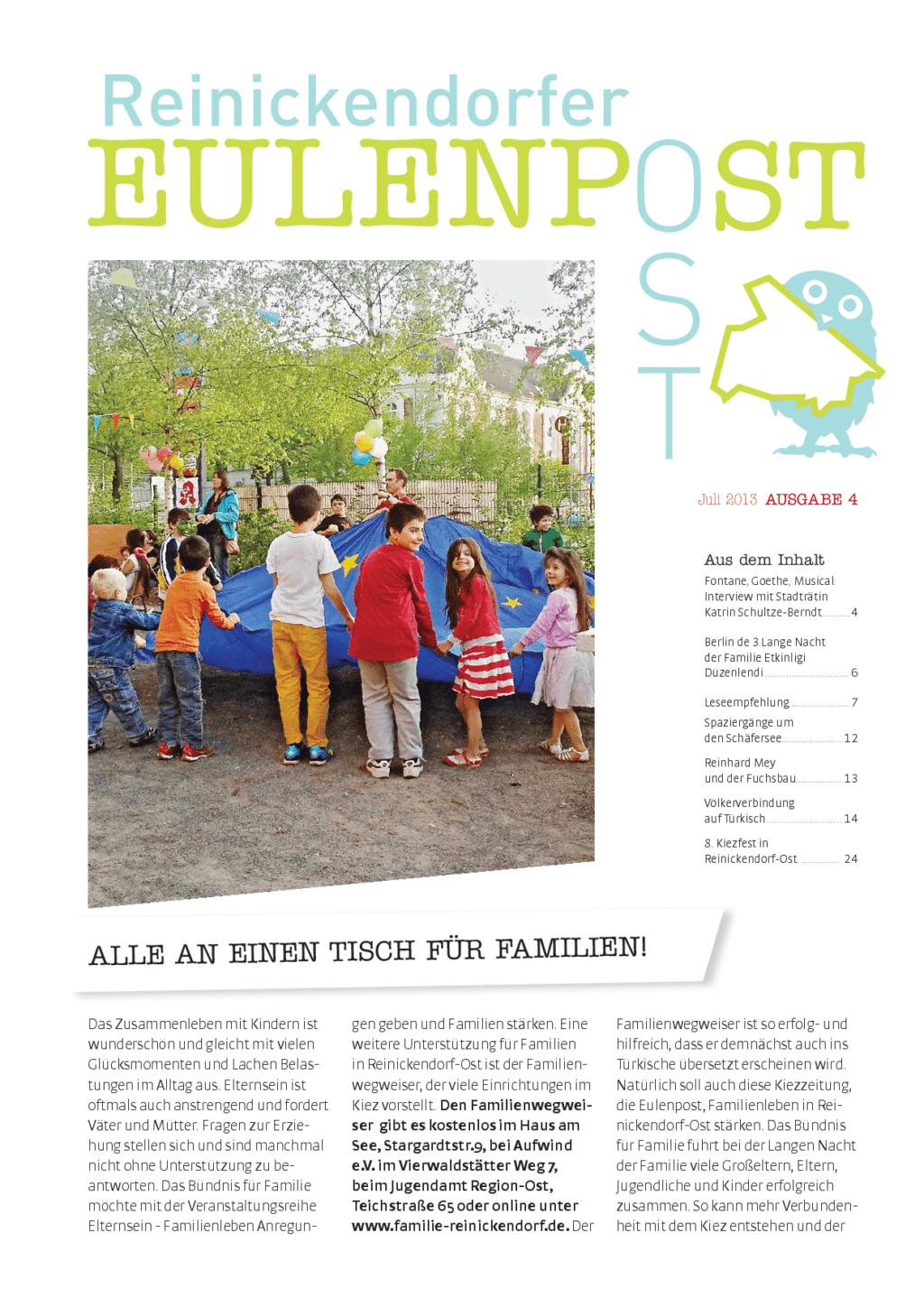 Cover von Reinickendorfer Eulenpost Juli 2013. Ausgabe 4