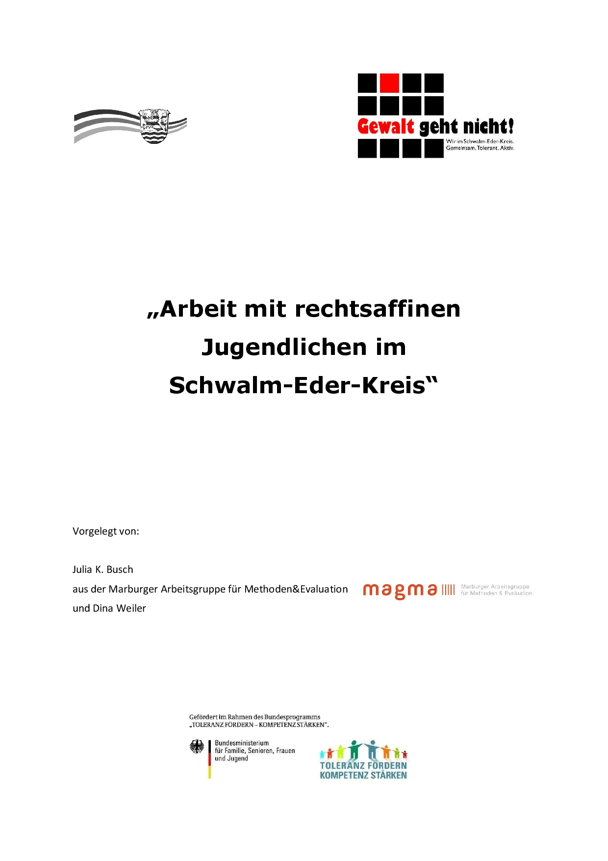 Cover von Arbeit mit rechtsaffinen Jugendlichen im Schwalm-Eder-Kreis