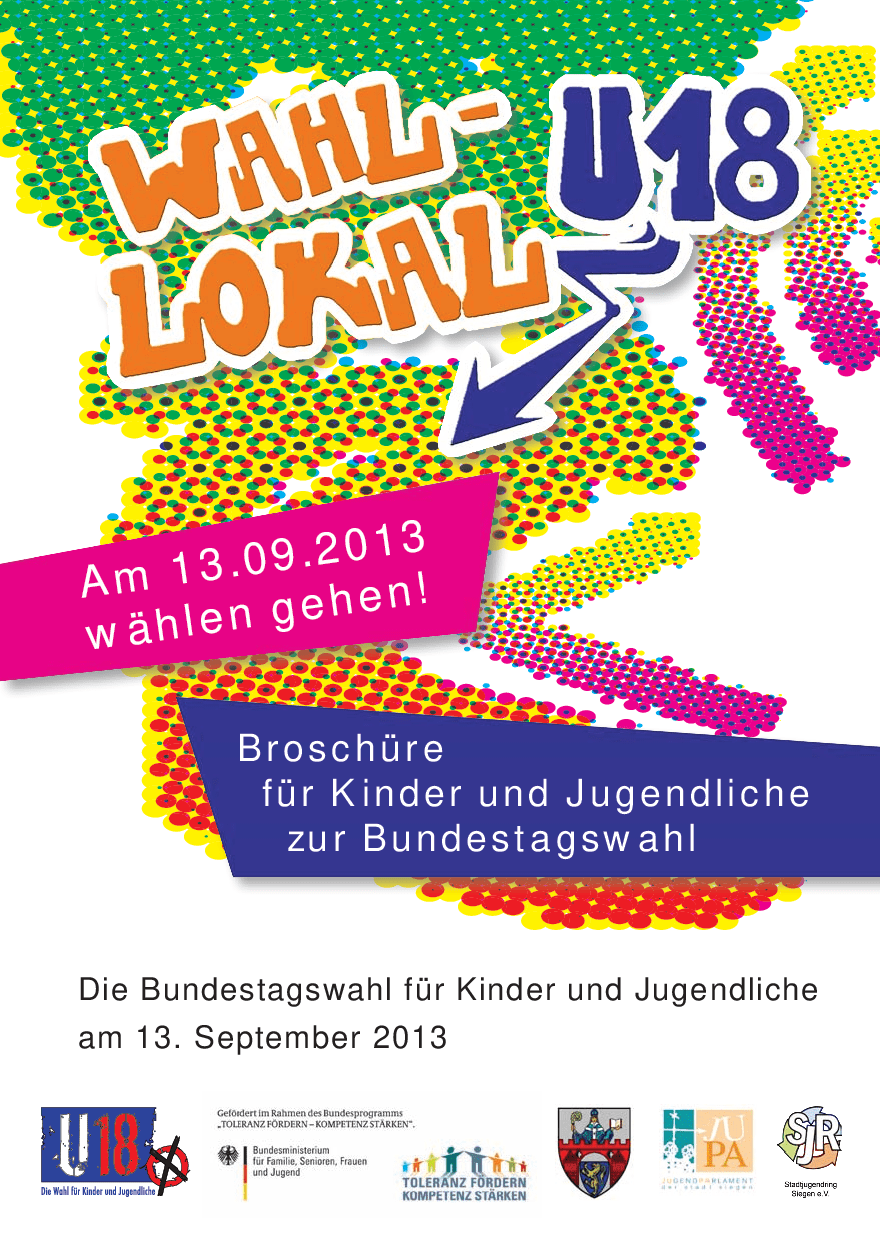 Cover von Wahl-Lokal U18. Broschüre für Kinder und Jugendliche zur Bundestagswahl
