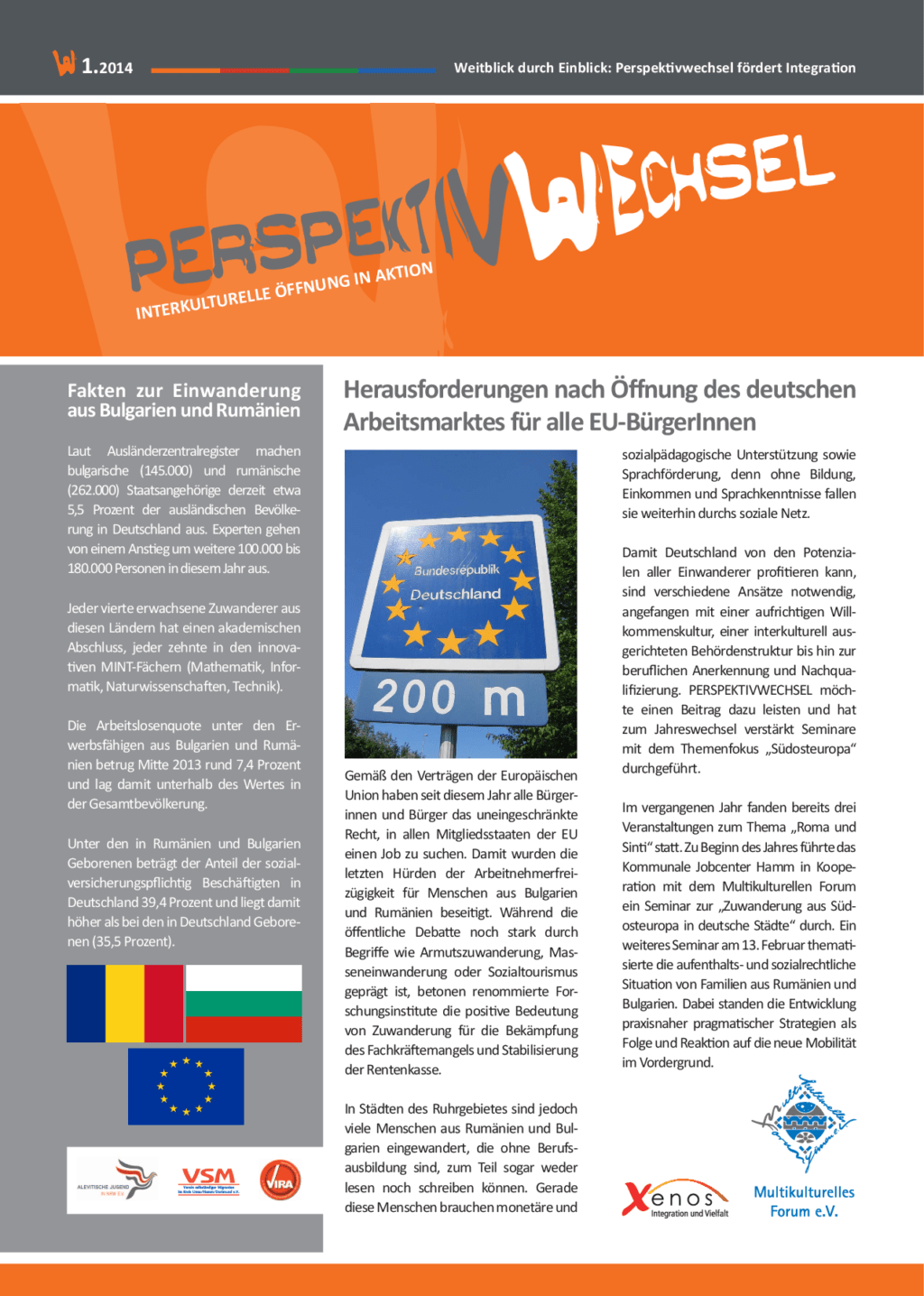 Cover von Perspektivwechsel. Interkulturelle Öffnung in Aktion. 1.2014