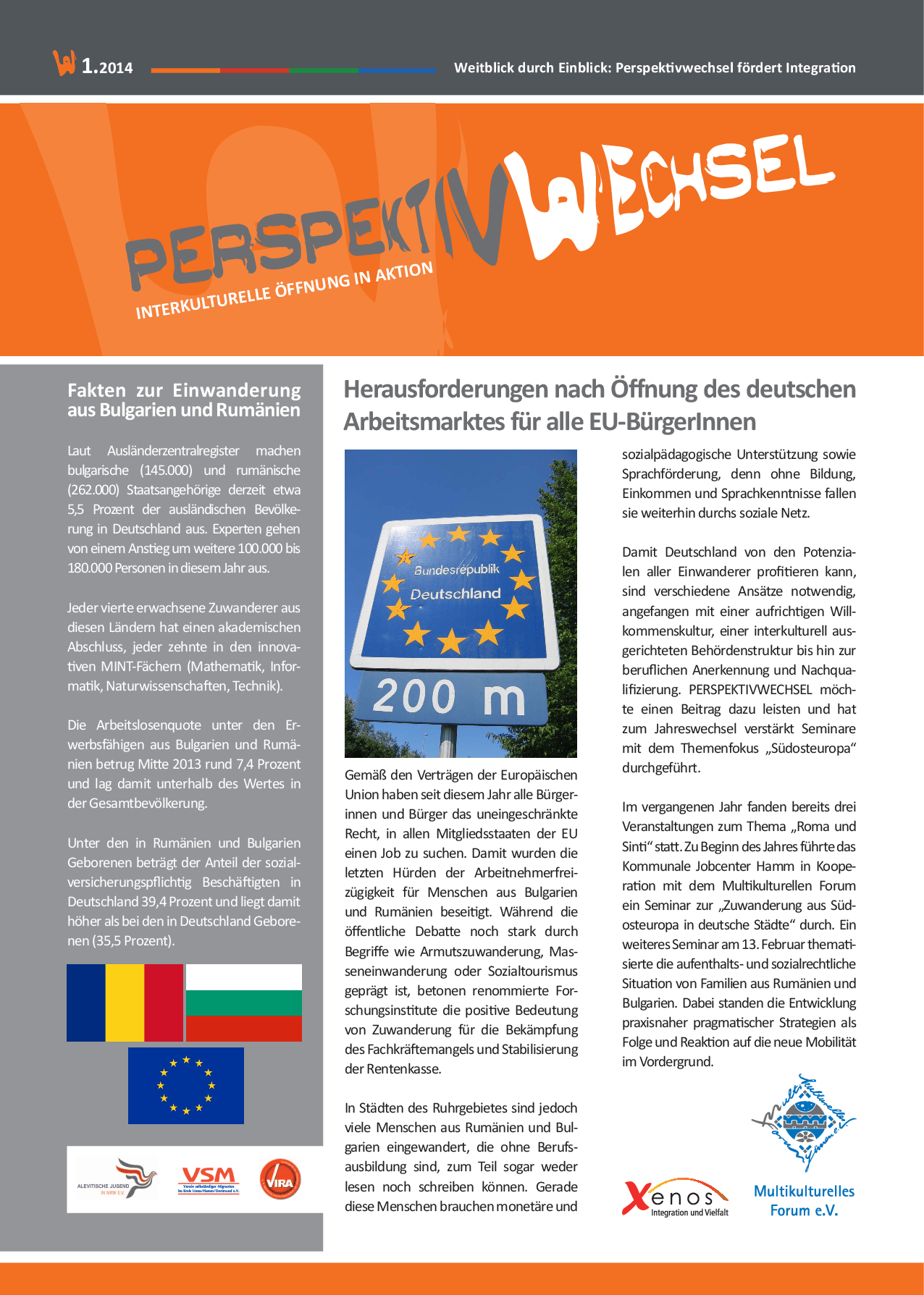 Cover von Perspektivwechsel. Interkulturelle Öffnung in Aktion. 1.2014