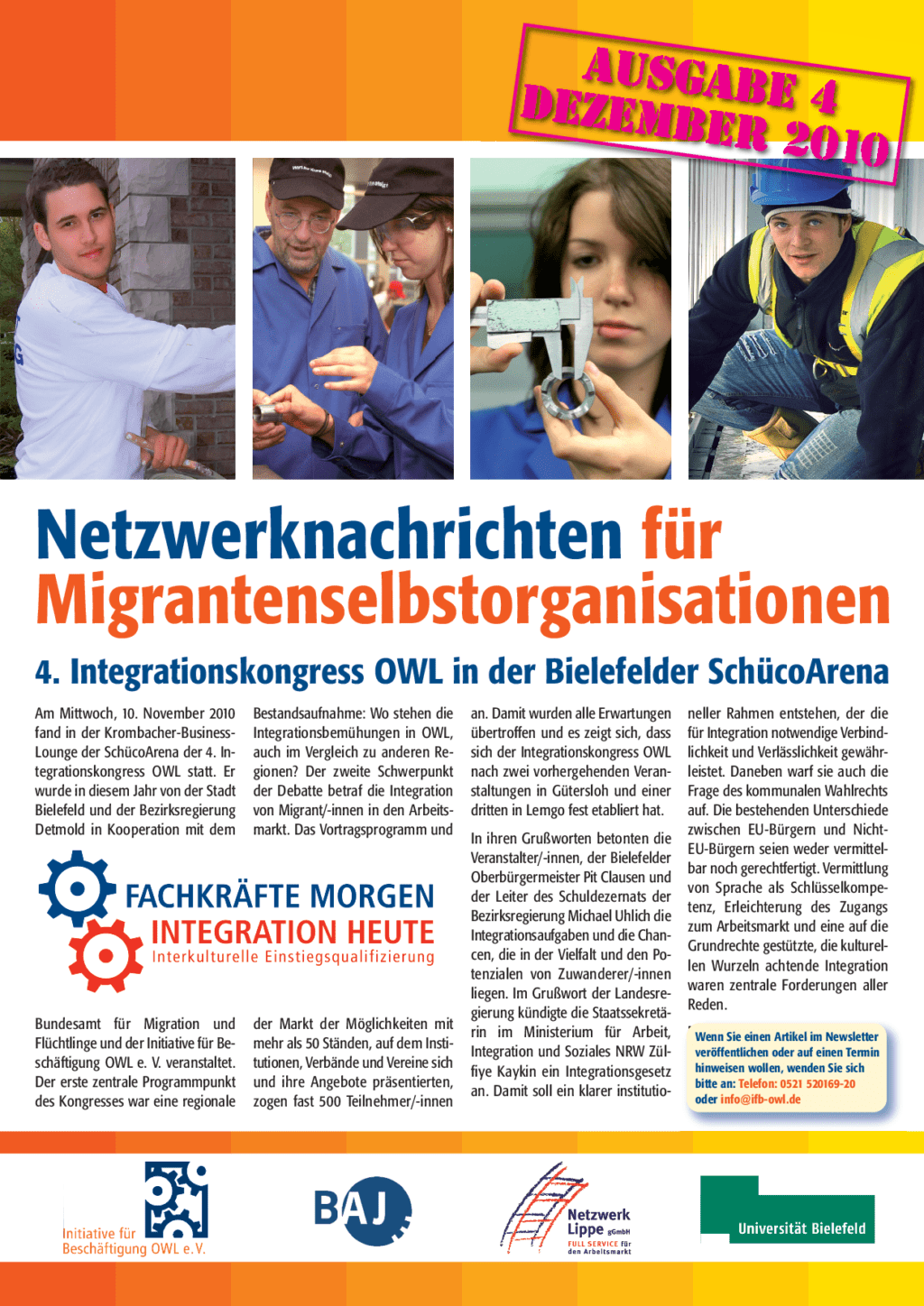 Cover von Netzwerknachrichten für Migrantenselbstorganisationen. Ausgabe 4