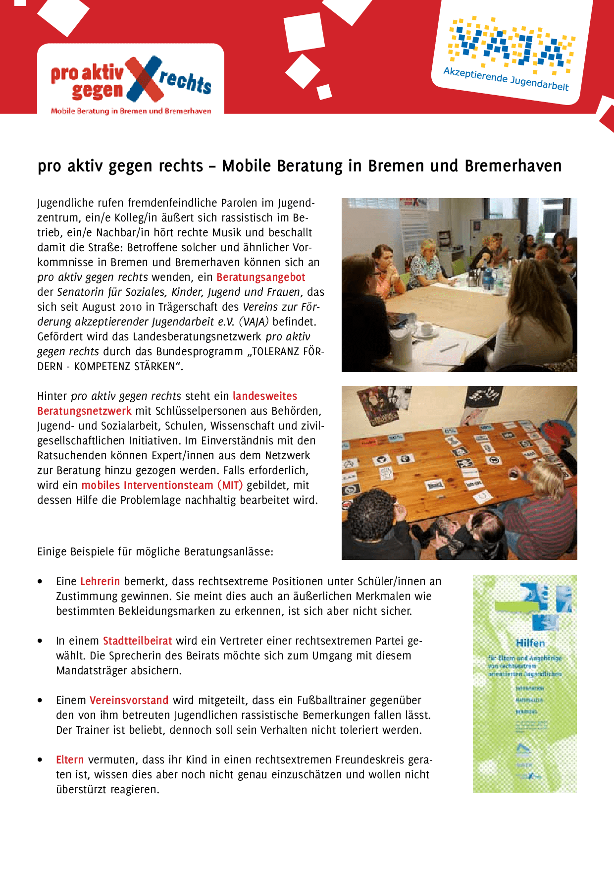 Cover von pro aktiv gegen rechts – Mobile Beratung in Bremen und Bremerhaven