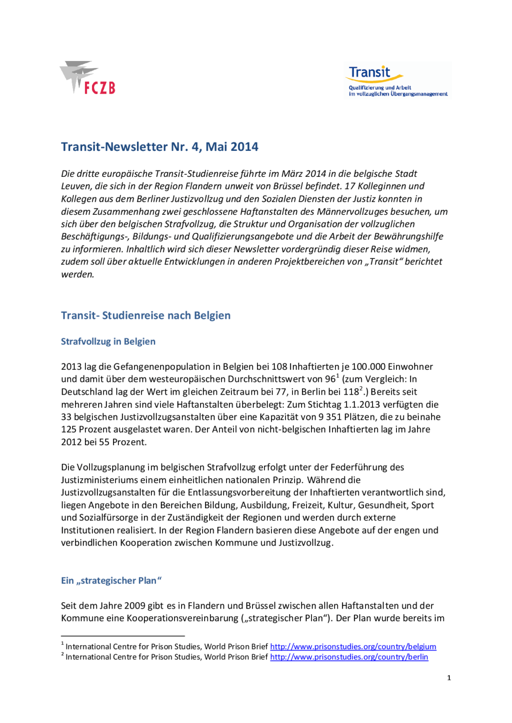 Cover von Transit-Newsletter Nr. 4, Mai 2014
