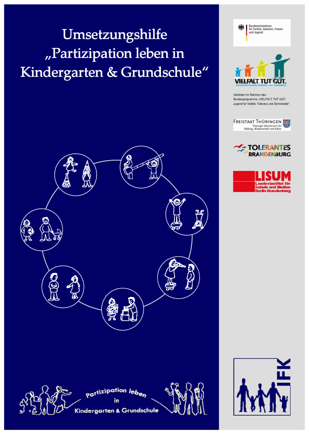 Cover von Umsetzungshilfe "Partizipation leben in Kindergarten & Grundschule"