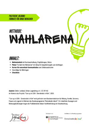 Cover von Politische Bildung: Formate für junge Menschen. Methode: Wahlarena