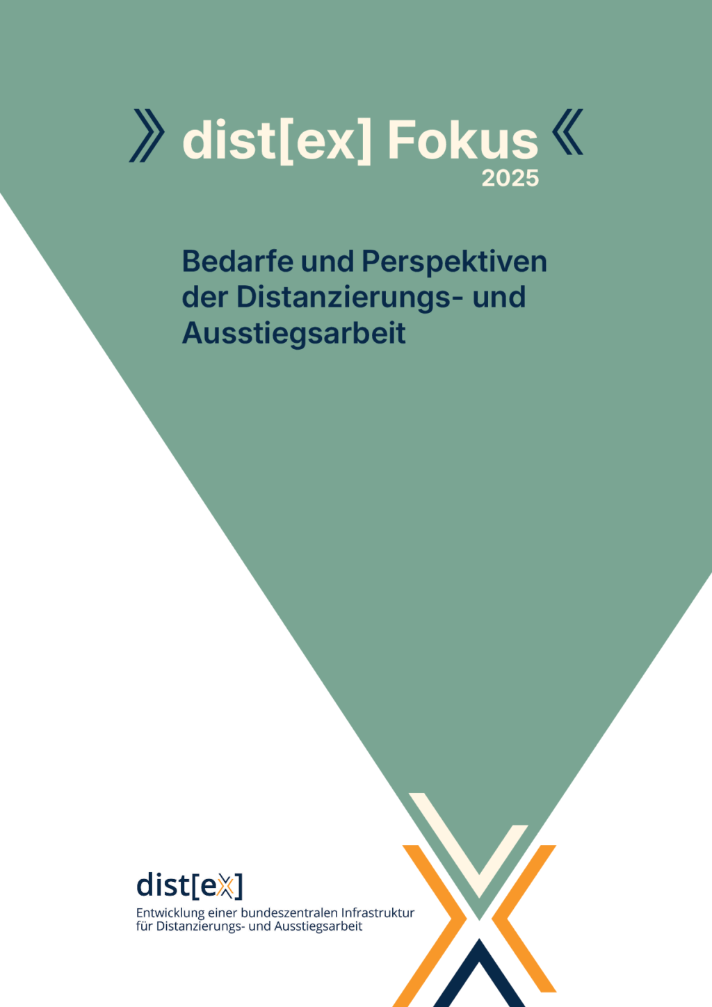 Cover von dist[ex] Fokus 2025. Bedarfe und Perspektiven der Distanzierungs- und Ausstiegsarbeit