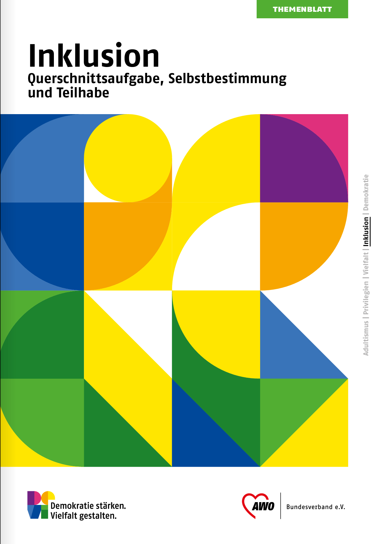 Cover von Themenblatt: Inklusion. Querschnittsaufgabe, Selbstbestimmung und Teilhabe