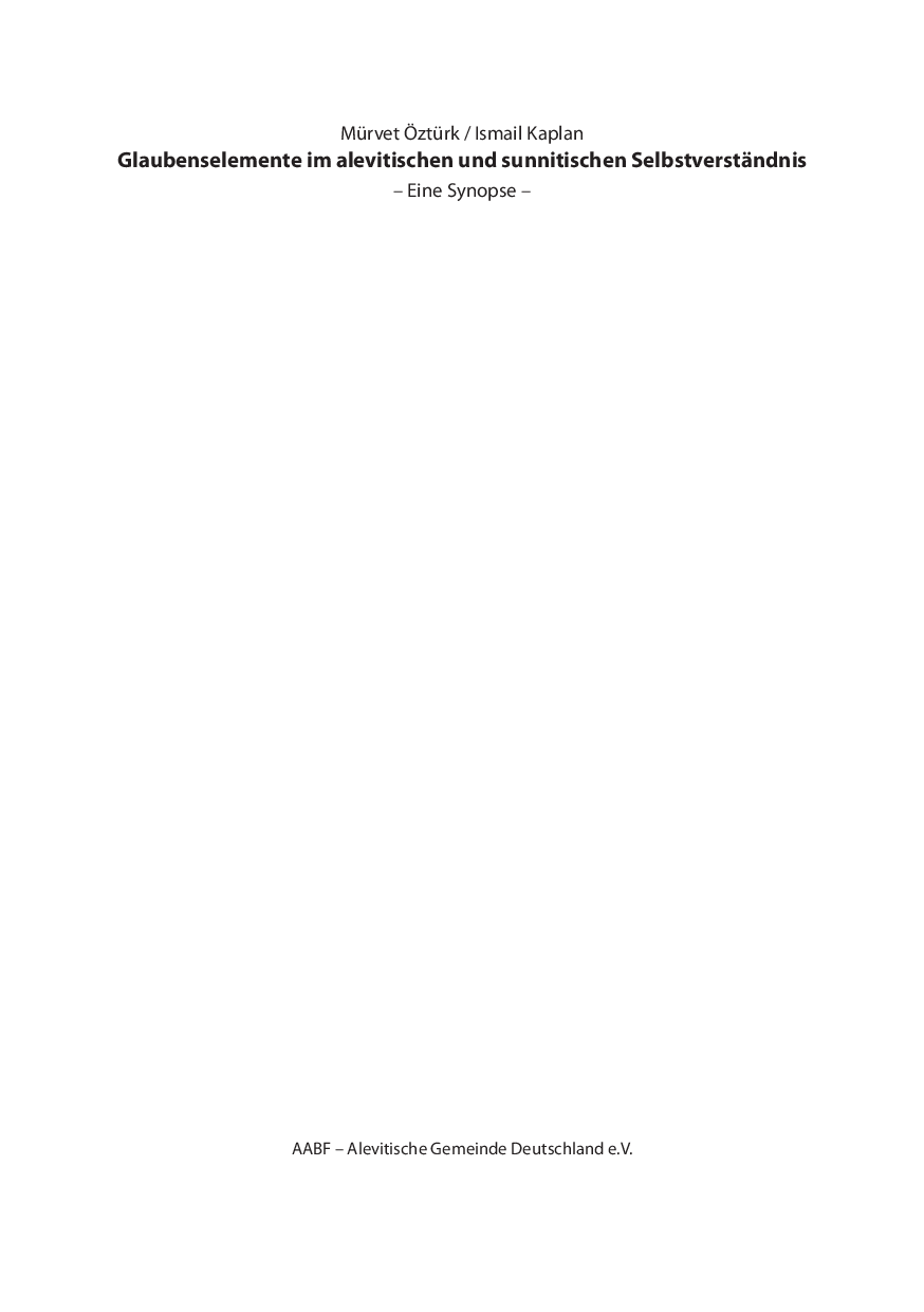 Cover von Glaubenselemente im alevitischen und sunnitischen Selbstverständnis. Eine Synopse