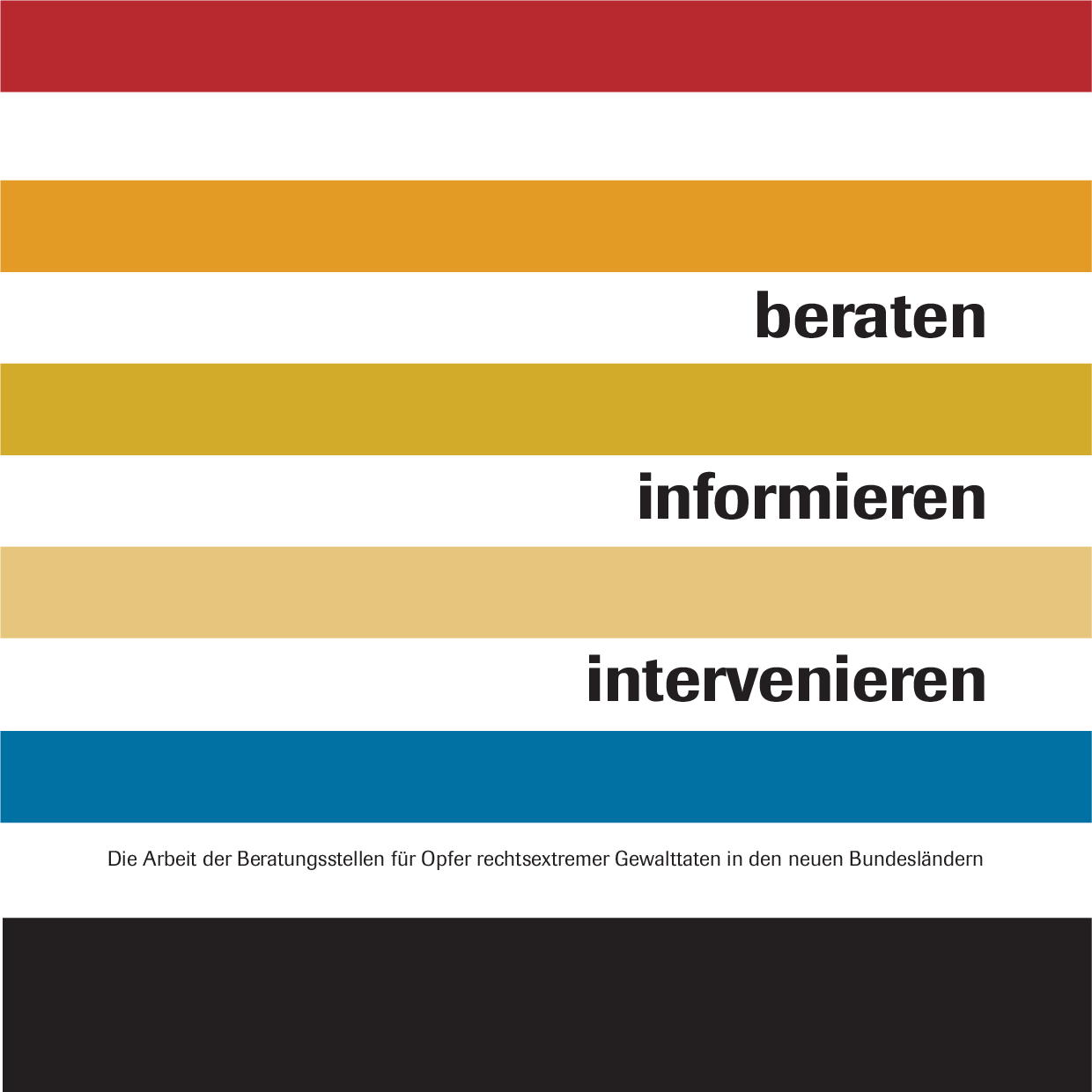 Cover von beraten. informieren. intervenieren. Die Arbeit der Beratungsstellen für Opfer rechtsextremer Gewalttaten in den neuen Bundesländern
