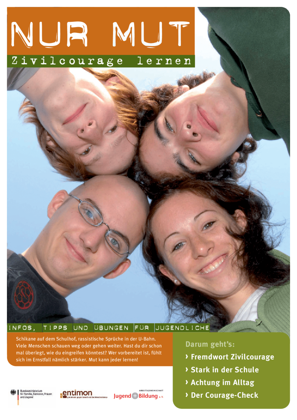 Cover von NUR MUT. Zivilcourage lernen. Infos, Tipps und Übungen für Jugendliche