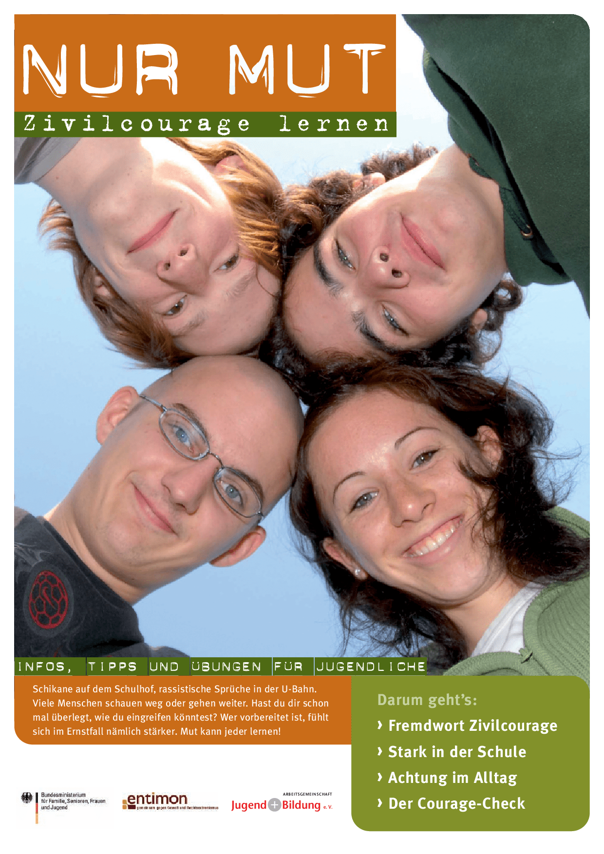 Cover von NUR MUT. Zivilcourage lernen. Infos, Tipps und Übungen für Jugendliche